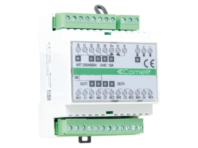 Comelit Comelit 20046604 MODULO SIMPLEHOME 5 INGRESSI 4 USCITE 16A SU DIN (5I4O16A)