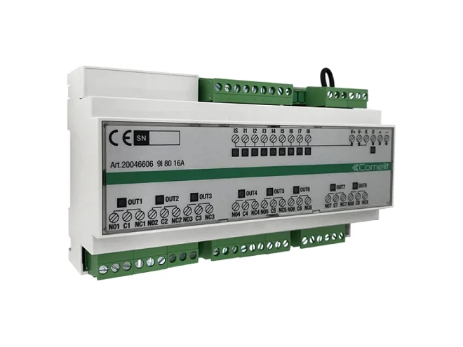 Comelit Comelit 20046606 MODULO SIMPLEHOME 9 INGRESSI 8 USCITE 16A SU DIN (9I8O16A)