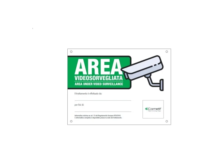 Comelit Comelit 43500B CARTELLO AREA VIDEOSORVEGLIATA ITALIANO
