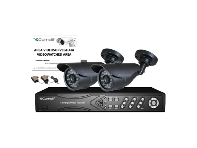 Comelit Comelit IPKITPOE045A KIT IP CON IPNVR045DPOE, 2xIPBCAM02MA, ACC.