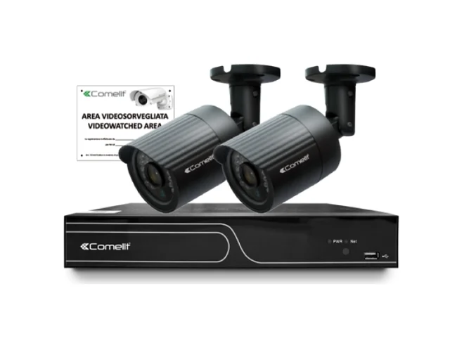 Comelit Comelit IPKITPOE402C KIT, 1 IPNVR104EPOE, 2 IPCAM102C, 1 43500