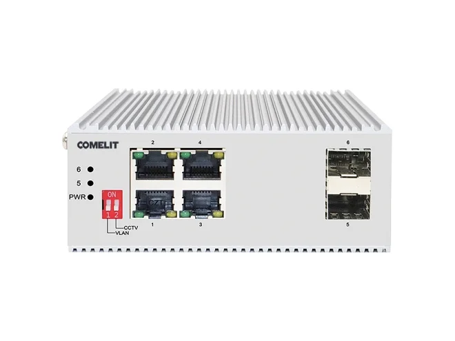 Comelit Comelit IPSWP06N02A SWITCH 4 PORTE POE + 2 SFP DIN MOUNT Gbit