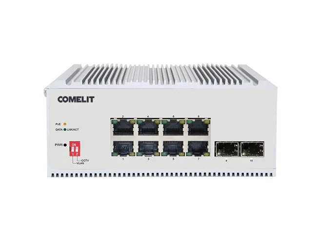 Comelit Comelit IPSWP10N02A SWITCH 8 PORTE POE + 2 SFP GIGABIT DIN