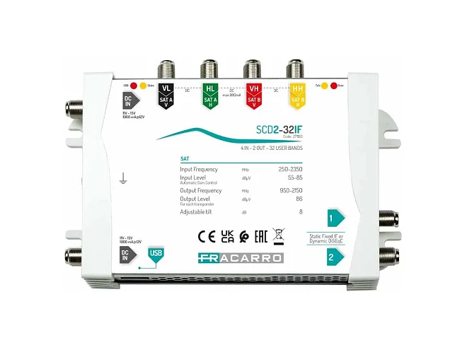Fracarro Fracarro SCD2-32IF 271130 SCD2-32IF MSW 4IN 1OUT 32IF PROGR.