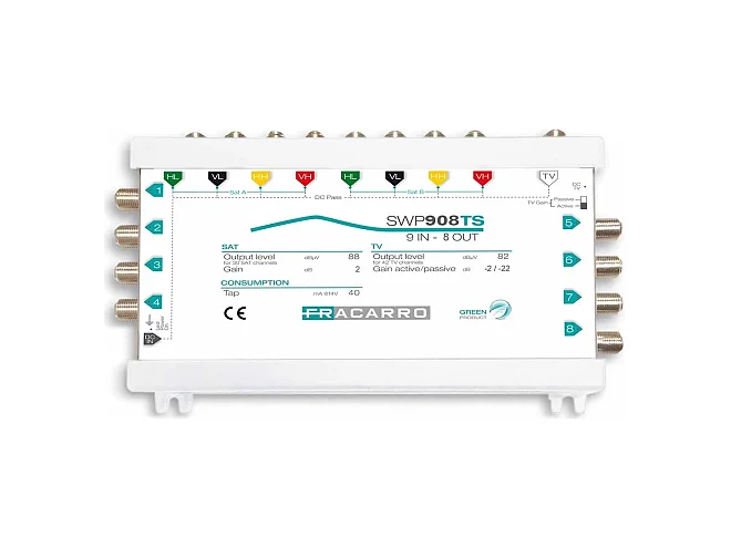 Fracarro Fracarro SWP908TS 287350 SWP908TS MSW COMP 9IN 8OUT TV A/P