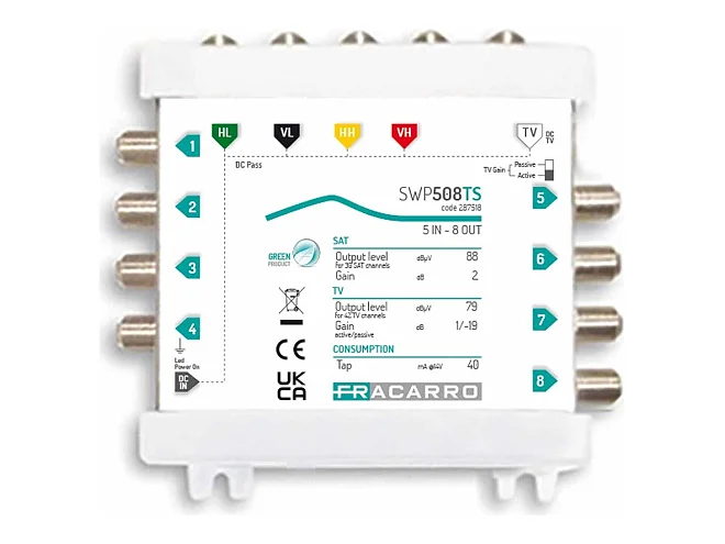 Fracarro Fracarro SWP508TS 287518 SWP508TS MSW COMP 5IN 8OUT TV A/P