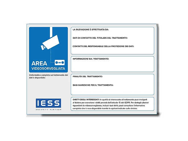 IESS IESS AREATVCC5 Kit di 5 cartelli AREATVCC