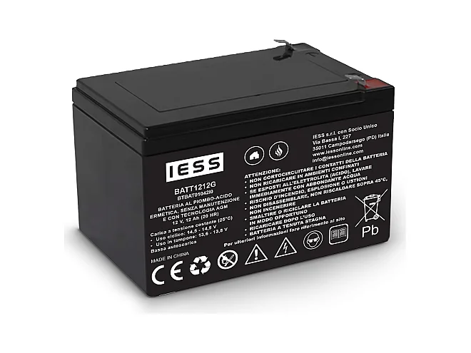 IESS IESS BATT1212G Batteria AGM 12Ah-12V per KELT9 e KELT9B