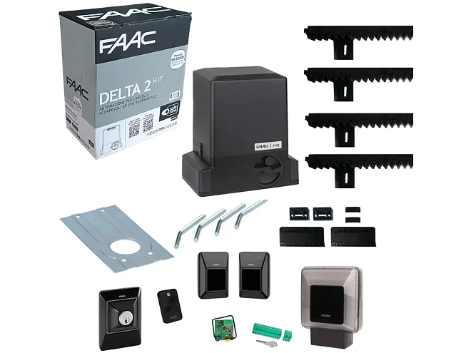 FAAC FAAC 740 DELTA 2 1056303445 KIT 500kg 4mt Cremagliera Automazione Cancello Scorrevole
