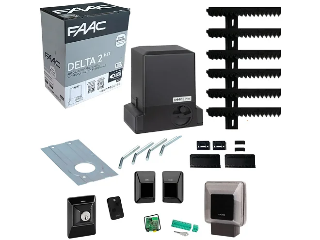 FAAC FAAC 740 DELTA 2 1056303445 KIT 500kg 6mt Cremagliera Automazione Cancello Scorrevole
