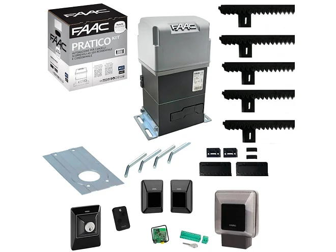 FAAC FAAC PRATICO 746 C 105940 KIT 230V 600 KG 4mt Rack d'automatisation pour portail coulissant