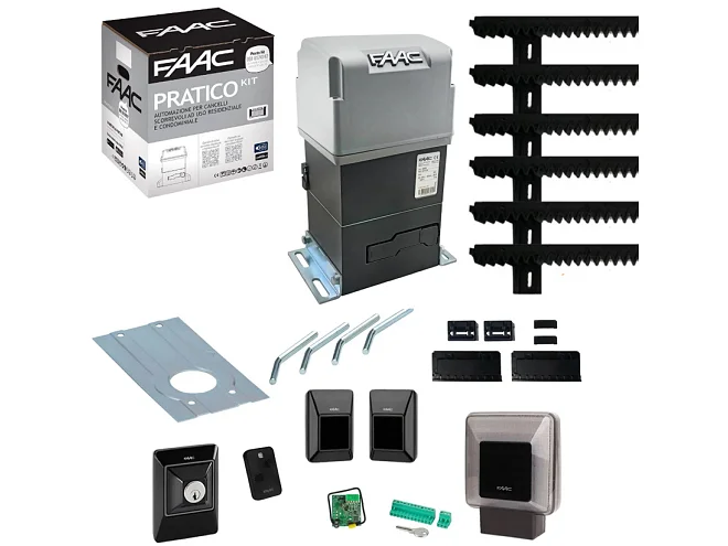 FAAC FAAC PRATICO 746 C 105940 KIT 230V 600 KG 6mt Cremagliera Automazione Cancello Scorrevoli